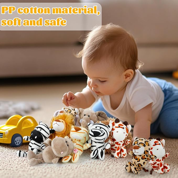 Small Stuffed Animals Bulk, 24 Pieces Cute Plushies, 6 Inch Mini Forest Animal Plush Toys, Treasure Box Toys for Classroom, Party Favors for Kids, Baby Shower Decorations