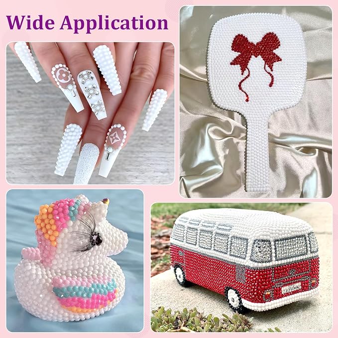 30000Pcs Resin Rhinestones for Bedazzling with Tweezers, White Rhinestones for Crafting with 3Pcs 10ml B7000 Jewelry Glue for DIY Crafts Clothing Tumblers Shoes Fabric Nail Art