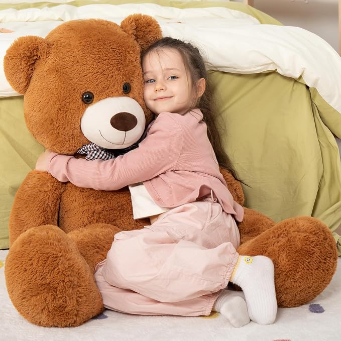 MaoGoLan Giant Brown Teddy Bear 4 Feet,Adorable and Cuddly Big Bear Stuffed Animal 47", Classic Teddy Bear Plush Gift Decoration for Baby Shower,Party,Birthday,Valentines Day