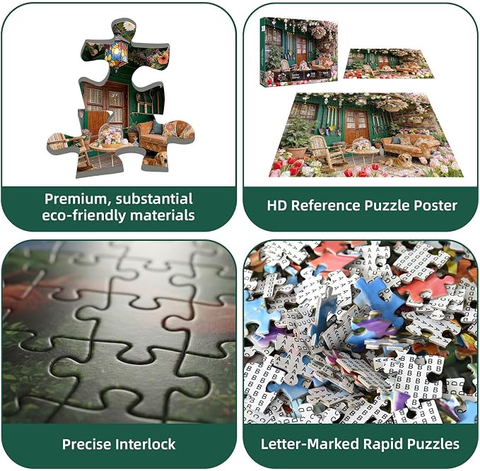 Garden Retreat Puzzles for Adults 1000 Pieces,Challenging Jigsaw Puzzles for Adults,Difficult Impossible Puzzle for Family Game Night,Recycled Paper Jigsaw Puzzle,Gifts for Boys Girls
