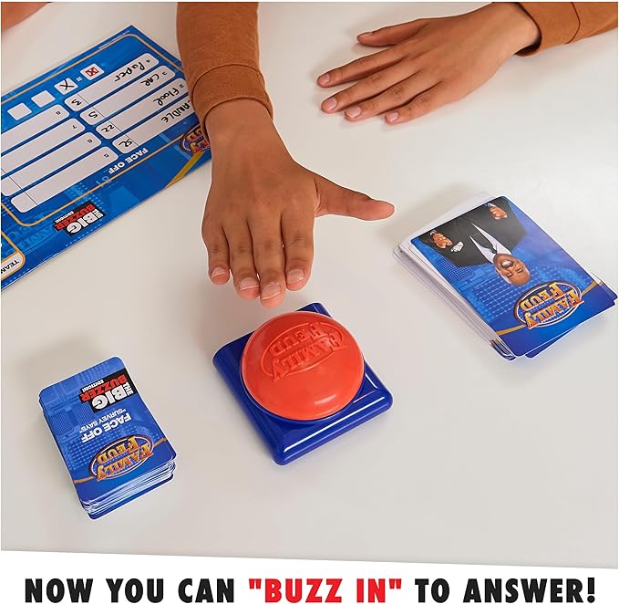 Spin Master Family Feud Big Buzzer Game, Amazon Exclusive “Buzz in” with The Electronic Buzzer Board Game for Hilarious Family Fun, Ages 8 and up