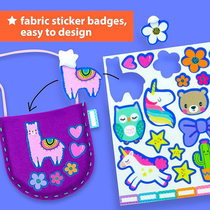KRAFUN Sewing Bag Kit for Beginner Kids - 6 Animal Themed Projects Age 6+ | Sew 6 mini animal-themed bag & case holders. Instructions & felt included. Gift for girls & boys learning to sew