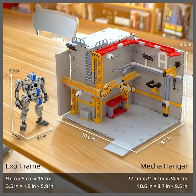 MyBuild Mecha Hangar 7006 with Mech – Robot Building Kit, Modular Mecha Base & Multi-Level Display System, Maintenance Bay for Mech Builds, Compatible with 7007 & 7008, Ages 16+