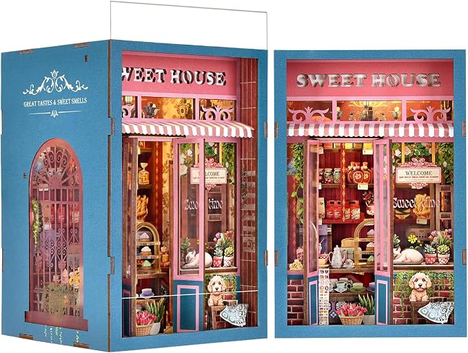 TOYQI Book Nook Kit, DIY Miniature Dollhouse Kit for Adults and Teens | Booknook Tiny House Kit Bookshelf Decoration 3D Wooden Puzzle Bookend