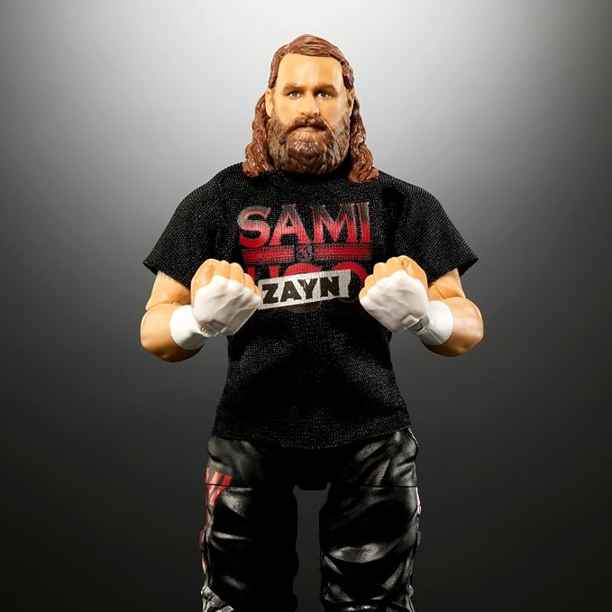 Mattel WWE Elite Action Figure & Accessories, Series #106 Sami Zayn 6-inch Collectible with 25 Articulation Points & Swappable Hands