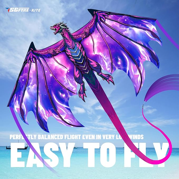 SGftre Complete Kite with Handle, Line & Accessories,Easy to Fly for Kids & Adults, Perfect for Beach, Park, Family Outdoor Activities