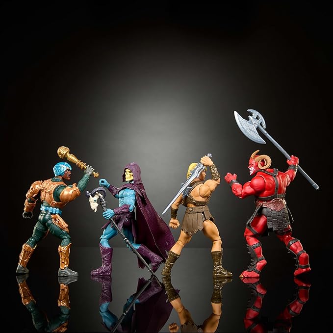 Masters of the Universe Action Figure Toy 4 Pack, He-Man, Skeletor, Man-at-Arms, and Exclusive Goat Man, 5.5 Inch 2026 Movie Accurate, 14 Posable Joints (Amazon Exclusive)