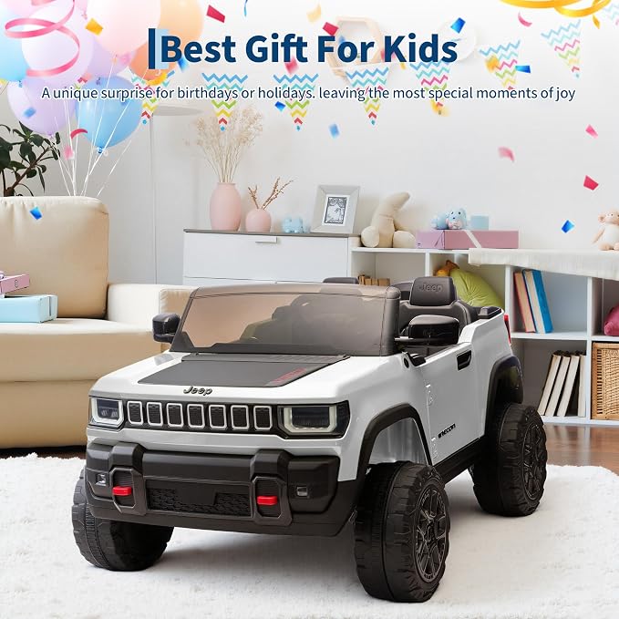 Garvee 24v Licensed Kids Ride on Car, 2 Seater Electric Truck for Big Kids with Parent Remote Control, 3 Speeds, Bluetooth Music, LED Lights for Ages 3-8