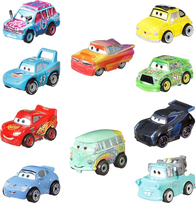 Mattel Disney Pixar Cars Mini Racers 10 Pack of Collectible Toy Vehicles for Kids & Collectors Ages 3 Years Old & Up (Amazon Exclusive)