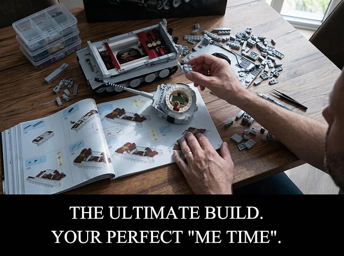 WW2 Tiger S04 Panzer VI Model Kit, Military Tank Building Blocks, 1544PCS PCS Standard Building Bricks Heavy Tank Set, White German War Vehicle Collectible for Adults Teens