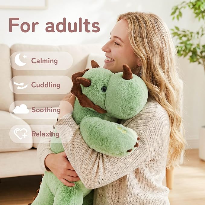 Niuniu Daddy Weighted Dinosaur Stuffed Animal for Kids & Adults, 20 Inch 3.3lb Large Plush Toy with Soft Fur, Weighted Plushies Pillow for Sensory Calm, Huggable Gift for Everyday Comfort