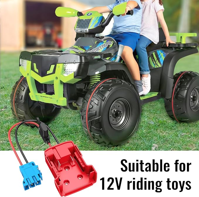 Power Wheel Azocek Adapter Compatible with Milwaukee Battery with Wire Harness Connector Compatible with Peg-Perego Children Ride-on Car, 12AWG Wire with 40A Fuse