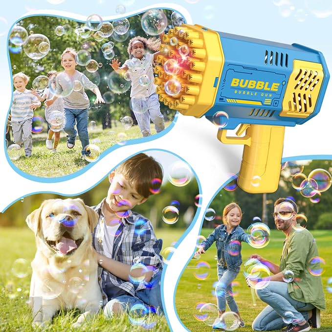Bubble Gun 2 Pack - Bubble Machine for Toddlers, Toys for Kids 3 4 5 6 7 8 Years Old, Bubbles Maker Blower, Toy for Boys Girls Outdoor Indoor Birthday Wedding Party, Gifts for Ages 4-8