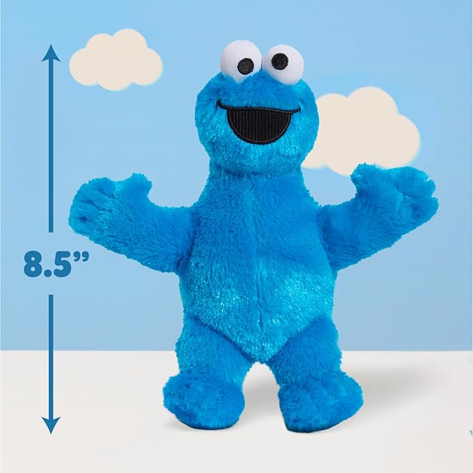 Sesame Street Friends 8-inch Cookie Monster Plush Stuffed Animal, Recycled Filling, Kids Toys for Ages 18 Month by Just Play