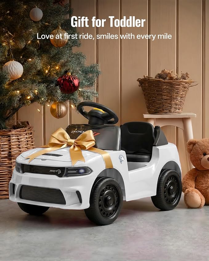 Licensed Dodge Electric Ride on Car for Toddlers Aged 1-3 w/Music & Horn