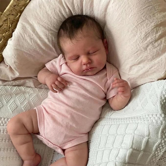 Anano Realistic Reborn Baby Doll Full Body Vinyl Waterproof 20 Inch Real Looking Lifelike Sleeping Newborn Baby Girl Dolls Loulou Life Like Toddler Washable Baby Doll
