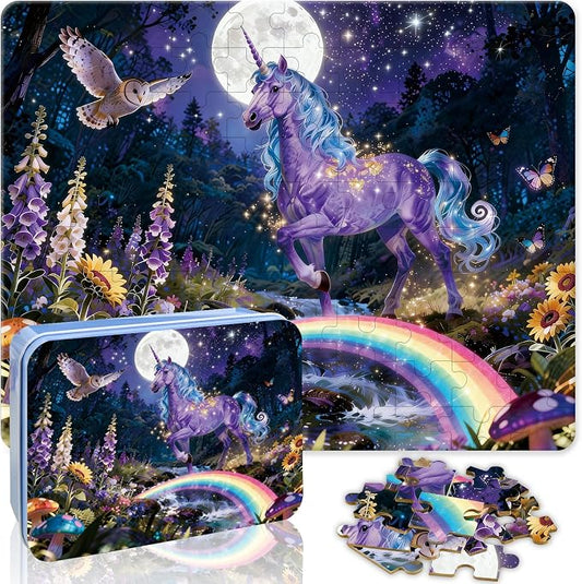 100 Pieces Puzzles for Kids Ages 4-8, Unicorn Educational Kids 100 Piece Puzzle, Children Jigsaw Puzzles Kids Puzzles, Educational Learning Puzzle Toys for Girls and Boys