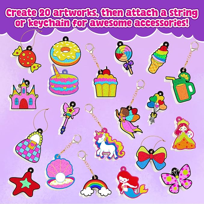 JoyCat 3D Art Kit - Magic Foam Texture Painting Kit, Princesses & Unicorn, Mess-Free Paint Crafts for Kids, DIY Color Activity, Travel Toy Creative Gift for Girls & Boys Ages 4-10