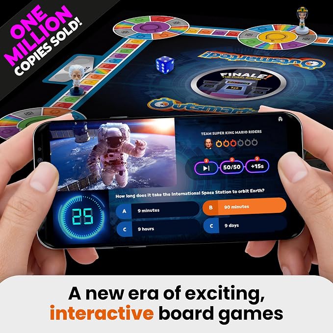 Outsmarted - The App-Connected TV Quiz-Show Board Game | Kids, Teens & Adults | Next-Level Game Night for Family & Friends | 2–24 Players | Age 8+ | 10,000+ Questions | 2026 Edition