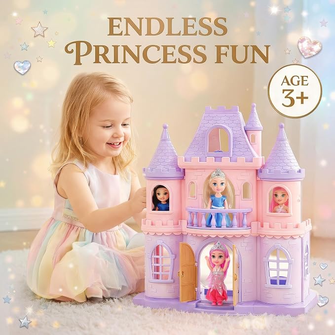 Liberty Imports 12 Pack Little Royal Princess Dolls - Mini Pocket Size Toddler Toys Fantasy Pretend Play Set with Dress, Accessories for Kids, Girls Dollhouse, Party Favors (4.5-inches)