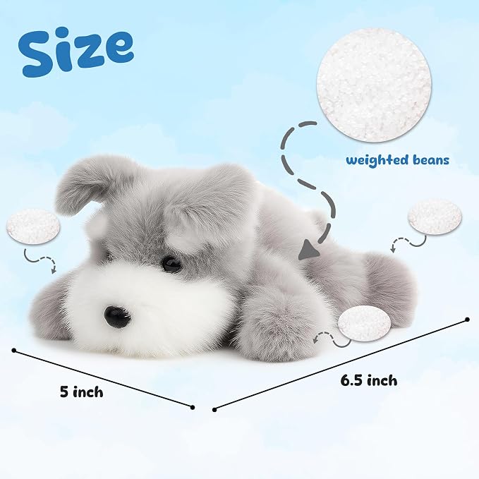 Adorable Schnauzer Dog Stuffed Animal Soft Plush Toy Cute Birthday Gifts for Boys Girls Kids Toddlers