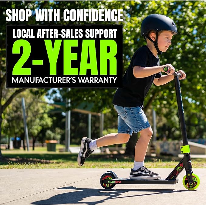 Pro Stunt Trick Scooter for Kids Ages 5-12 – Lightweight Durable Freestyle Kick Scooter for Skatepark and Street – Easy Assembly – Madd Gear MG2