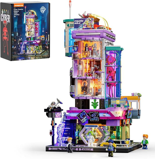 Lumibricks Cyber Couture Galleria Building Set - Cyberpunk Neon City Future Style Toy with Light Kit for Home Decor - Amazing Gift Idea for Boys & Girls, Adults & Sci-fi Lovers, 2701 Pcs