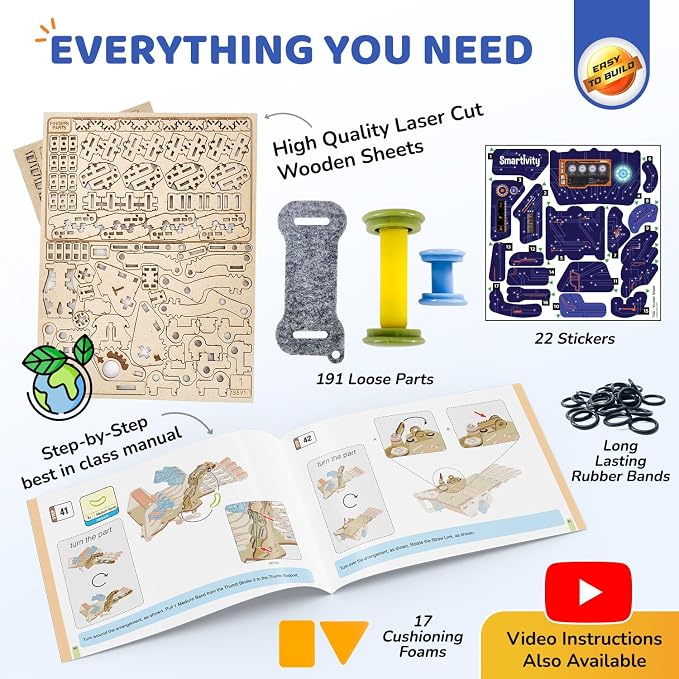 Smartivity DIY Robotic Mechanical Hand STEM Toy for Kids 8-14 Years Old | Parents Choice Award Winner I Birthday Gift for Kids | Engineering Kit for 8, 9, 10, 11, 12, 13, 14 Years Old Boys & Girls