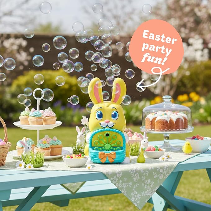 Move2Play Bubble Blower | Bubble Machine | Bubble Toy for Toddlers, Boys and Girls | Indoor & Outdoor | Birthday Party | Summer Fun | Gift for Girls 1, 2, 3, 4+ Years Old (4th of July) (Bunny)