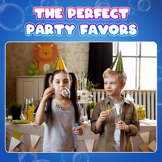 Mini Crayon Bubbles for Kids - (Pack of 24) Bulk 1 Fl Oz Bottles w/Wands - Crayon Shape Bubbles in Bright Colors - Non-Toxic Party Favor Toys, Goodie Bags for Spring & Summer