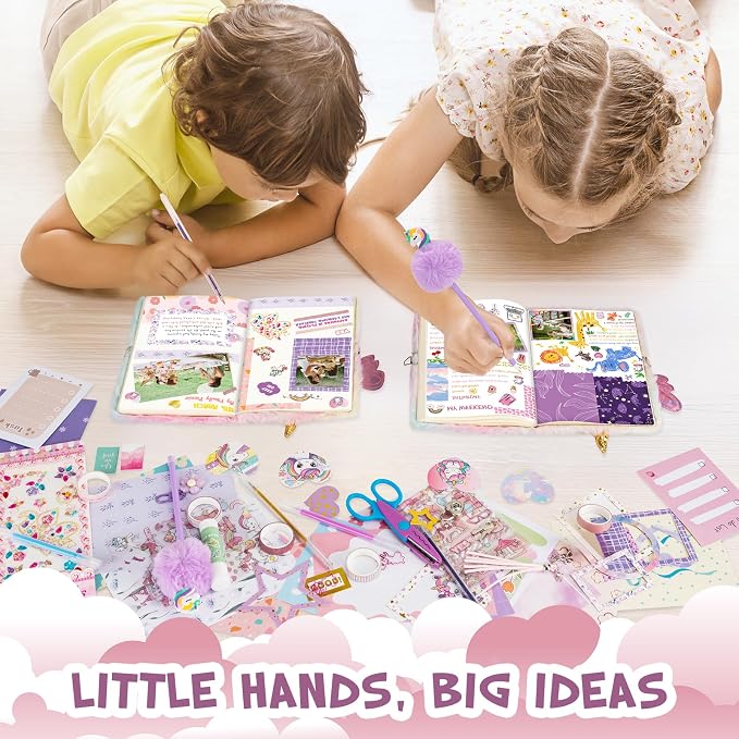 QIYVLOS DIY Journal Kit with Diary, Magical Theme Journaling Stationary Supplies Set Toys for ages 8-13, Birthday Arts and Crafts Gifts for Teen Girls Ages 8 9 10 11 12 13 14 Year Old