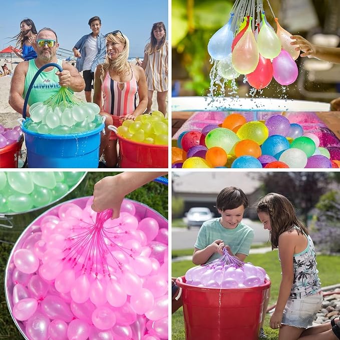 1000PCS Self Sealing Water Balloons Quick Fill, Water Balloon Yard Games Rapid Fill Kids Toys, Bunch of Balloons Set Summer Splash Party Easy Quick Fun Outdoor Backyard for Swimming Pool (Colorful)