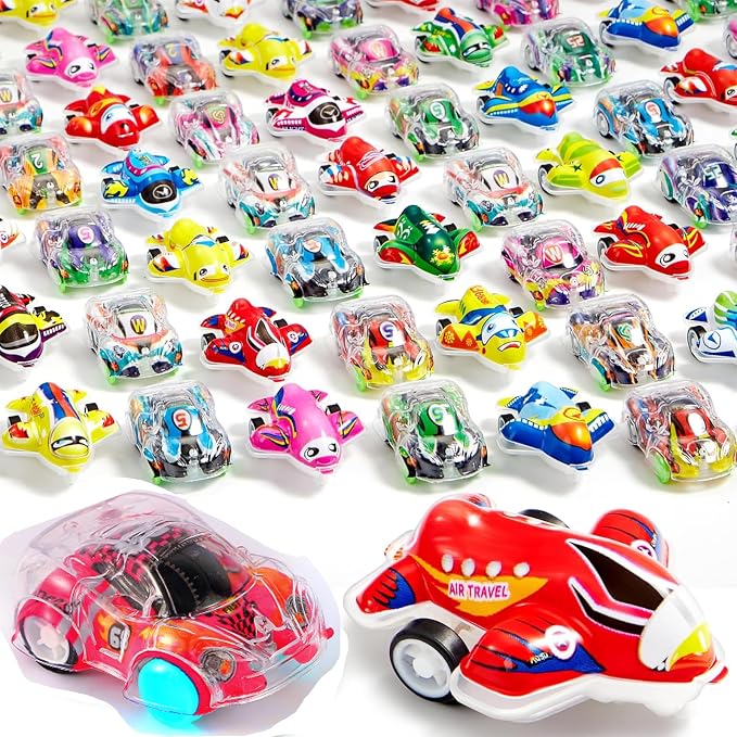 100 Pcs Mini Pull Back Cars, Treasure Box Toys for Classroom Prizes, Pinata Stuffers, Small Cars for Easter Egg Fillers Party Favors, Goodie Bags Stuffers for Kids