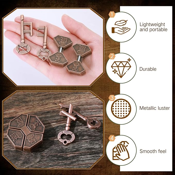 2 Pcs Metal Brain Puzzles for Adults 3D Steel Puzzle Toys Interlocking Iq Logic Education Toys Disentanglement Game for Classroom Party Challenge Gifts