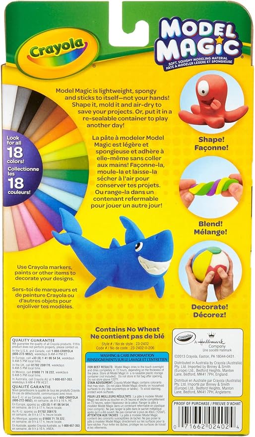Crayola Model Magic, Modeling Material, .5 Ounces 6/Pkg-Primary