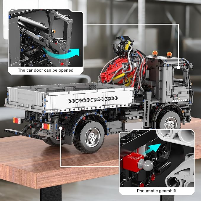 Mould King 19016 Technik Truck Building Sets, APP Programmable Construction Vehicle Block Set, Large Vehicles Crane Building Sets Gift for 14+ Adult/Collections Enthusiasts(3767 Pieces)