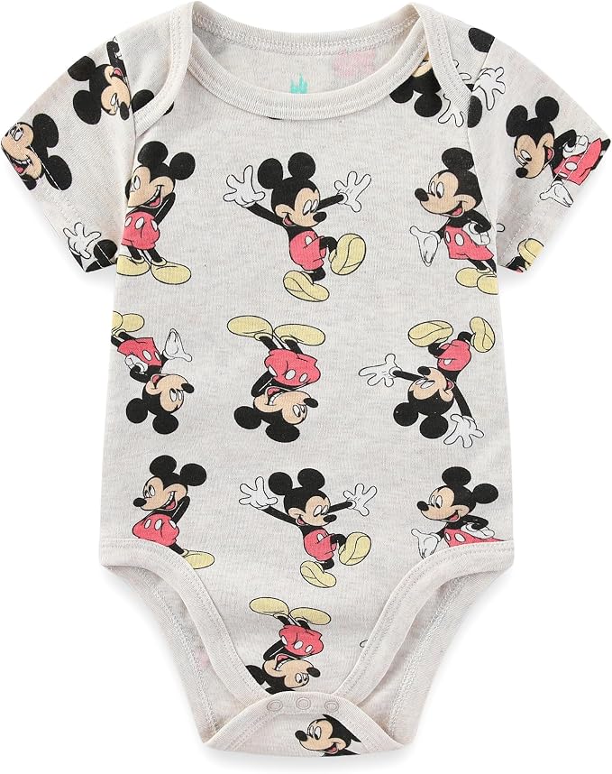 Disney Baby Toy Story Mickey Mouse Cars Winnie the Pooh Boys 3 Pack Bodysuit Creeper for Newborn and Infant
