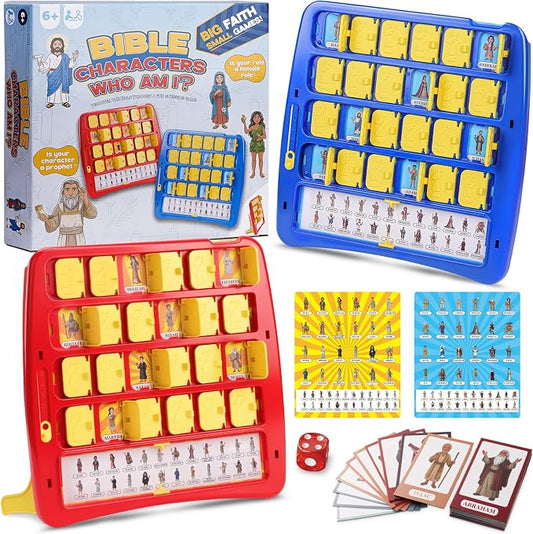 Guess Bible Who Am I Game - Fun Guess Bible Who Am I for Kids, Interactive Bible Game with 47 Classic Bible Characters Verse Cards, Sunday School Games & Christian Religious