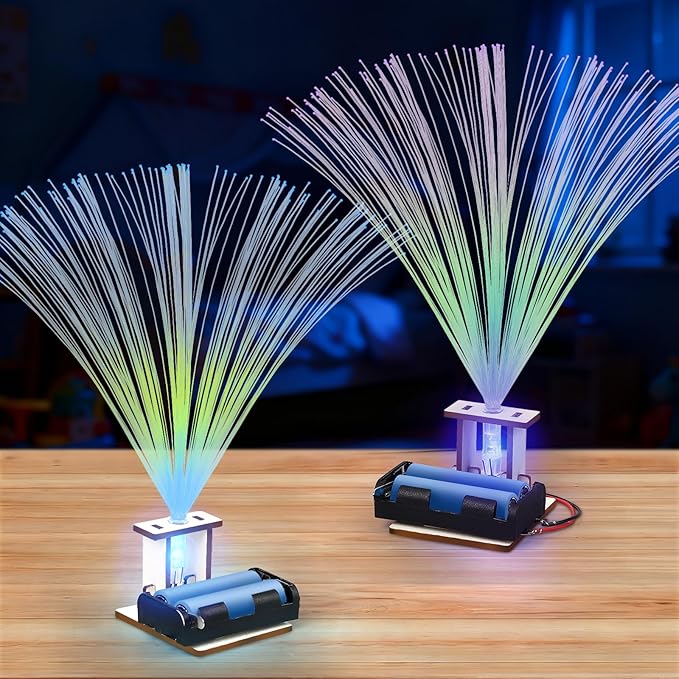 6 Set STEM Kits for Kids Age 6-8 8-10, Bulk Fiber Optic Lights Science Experiments for Classroom, STEM Activities Toys for Boys Girls 8-13 Year Old Gift, Circuit Building Kit, Electric Craft Projects
