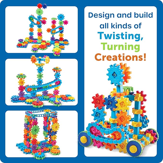 Learning Resources Gears! Gears! Gears! Mega Builds - Building Toys, STEM Activities, Fine Motor Skills, Toddler Explorer Kit, Science and Construction, Boys and Girls Gifts