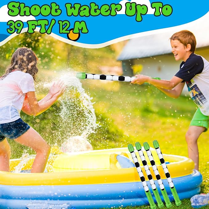 Halloscume 12 Pcs Soccer Party Favors, 15'' Water Guns Bulk for Kids Water Squirt Blasters Guns, Summer Activity Swimming Pool Backyard Beach Outdoor Toys for Kids Adults, 39 ft Range Shooter