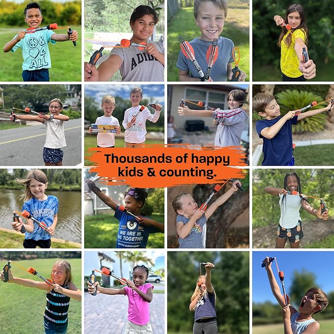 Light Up Foam Rocket Toys for Kids: Best LED Rocket Launcher Slingshot Lights Up & Makes Noise! Boys & Girls Outdoor Toys Party Favors Summer Birthday Gifts Idea & Gifts for Ages 8 9 10 11 12 13 +