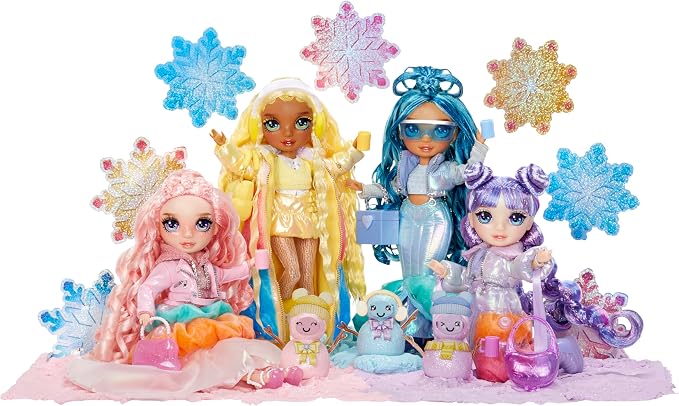 Rainbow High Winter Wonderland Bella - Pink 11” Fashion Doll with Magic Snow Hidden in Fashion That Puffs Up with Water, and Snowman Kit, Great Gift for Kids 4-12 Years Old