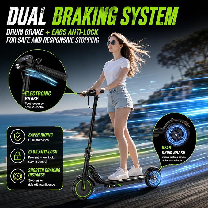 Electric Scooter for Adults, Teens & Big Kids, 350W-500W Motor, 10Mph-21 MPH & 10-28 Miles Max Range, 6.5 to 10 inch Tires, Portable Lightweight E-Scooter