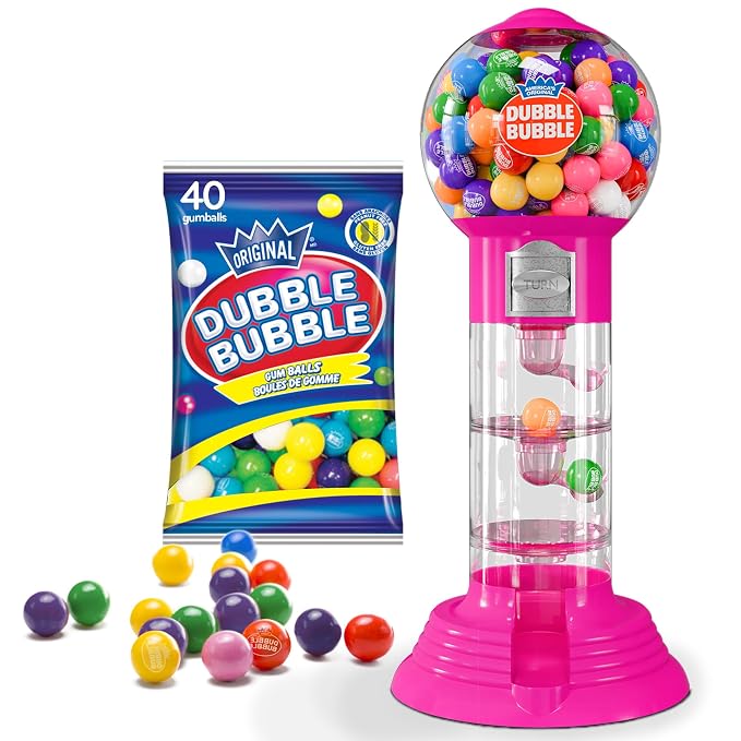 PlayO 10.5" Gumball Machine for Kids, Spiral Style Candy Dispenser for Gifts, Parties or Events - Bubblegum Machine w/Gumb Balls Included