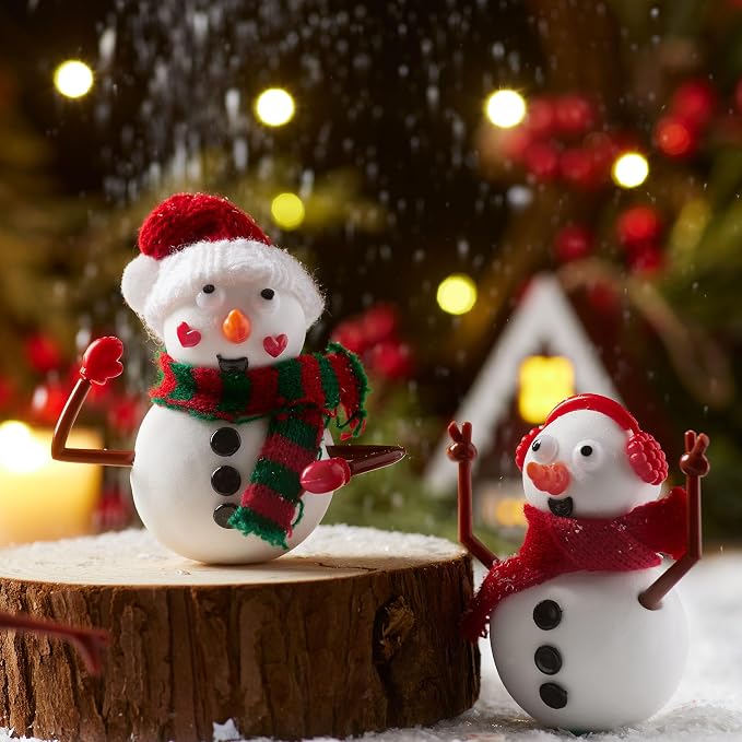 JOYIN Christmas Build a Snowman Craft Kit, 12 Pack Modeling Clay DIY Make a Snowman Kit for Christmas Arts and Craft Activities, Xmas Gift Stocking Stuffers for Kids, School Funny Toy Party Favor