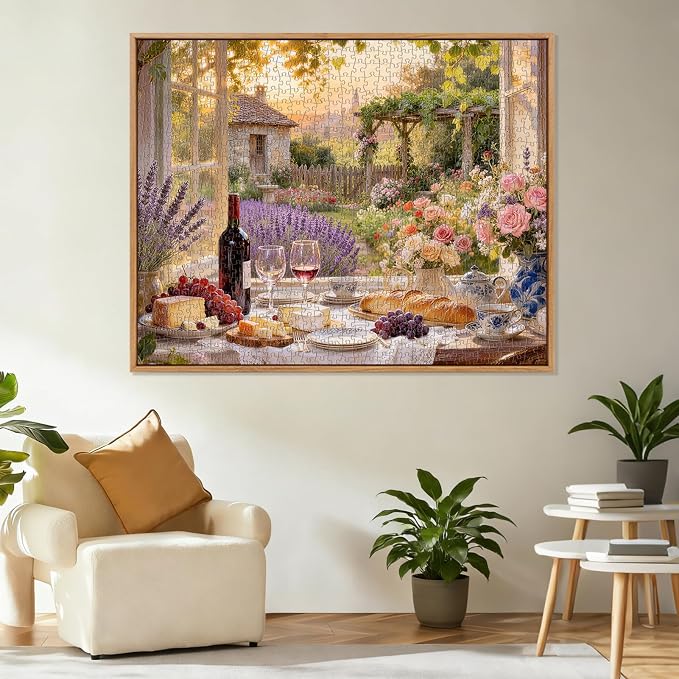Cottage Garden Wine Puzzles for Adults 1000 Pieces,Challenging Jigsaw Puzzles for Adults,Difficult Impossible Puzzle for Family Game Night,Puzzle with Letters on Back,Recycled Paper Jigsaw Puzzle
