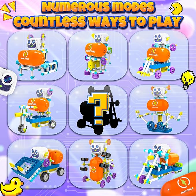SMILESSKIDDO 120+ Science Kits for Kids Age 5-7 | STEM Toys for Ages 8-13 | 120-in-1 Robot Kit | Learning & Education Toys for Boys Girls, Birthday Gift Ideas for Kid Ages 5 6 7 8 9 10 11 12 (8025E)