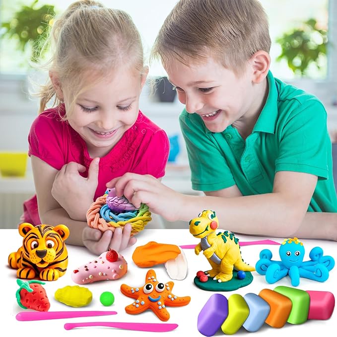 Air Dry Clay 82 Colors, Modeling Magic Clay Set with 3 Sculpting Tools, Arts Crafts Gift for Kids and Beginners