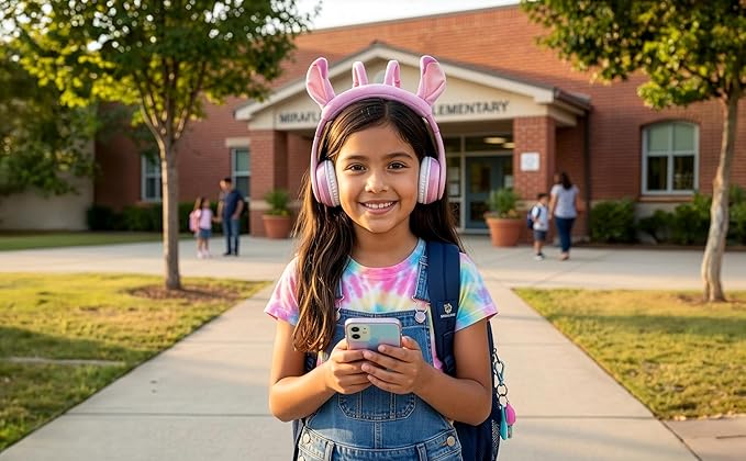 Disney Stitch Angel Bluetooth Headphones for Kids, Wireless Headphones for School, Home, or Travel (Angel)